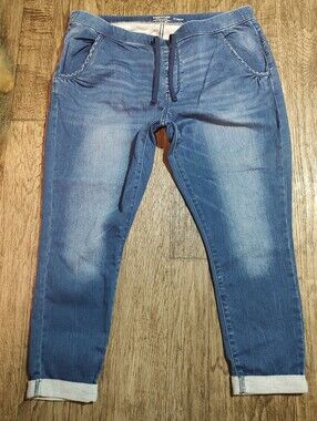 Levi's Slim Blue Denim Jogger Jeans with Drawstring Size 16 Women's